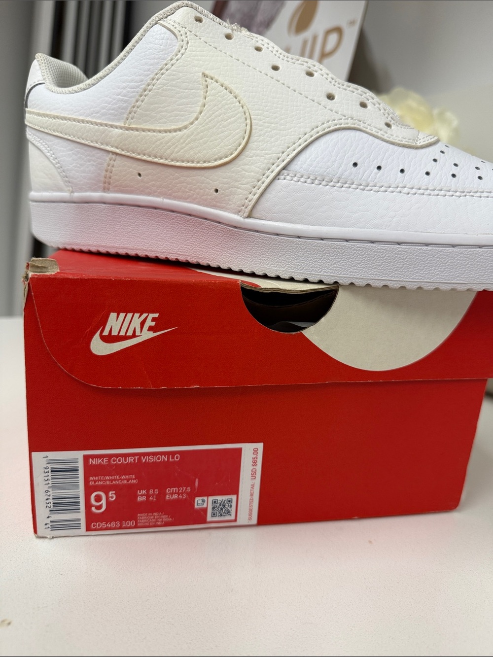 Nike White Low-Top Leather Sneakers